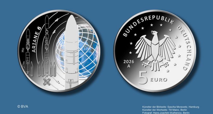 5-Euro-Sammlermünze „Ariane 6“ – Auftaktemission der Serie „Erforschung des Weltraums“