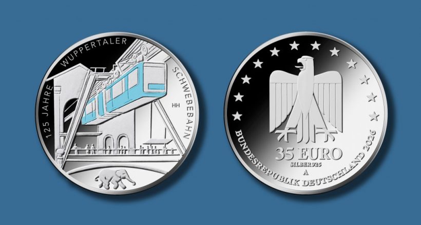 35 Euro Sammlermünze 2026 - "125 Jahre Wuppertaler Schwebebahn"