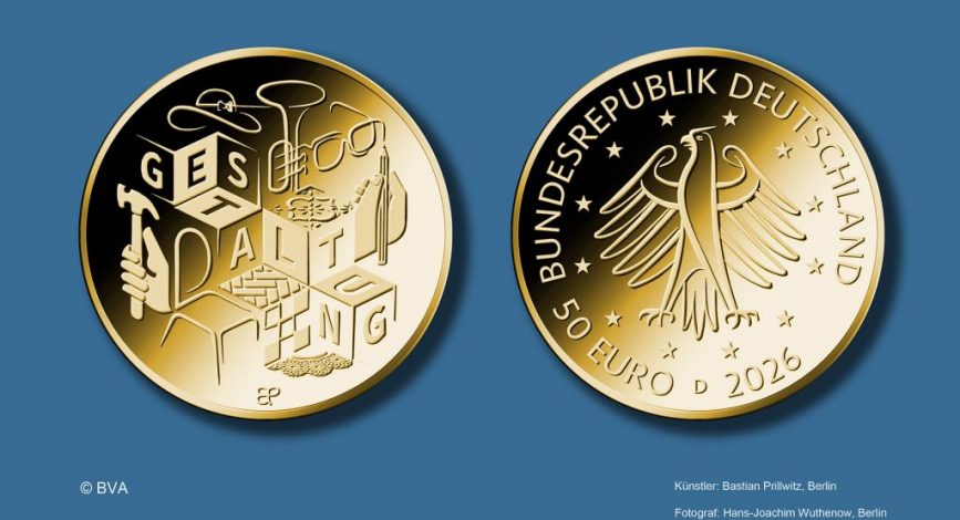 50-Euro-Sammlermünze „Gestaltung“ aus der Serie „Deutsches Handwerk“