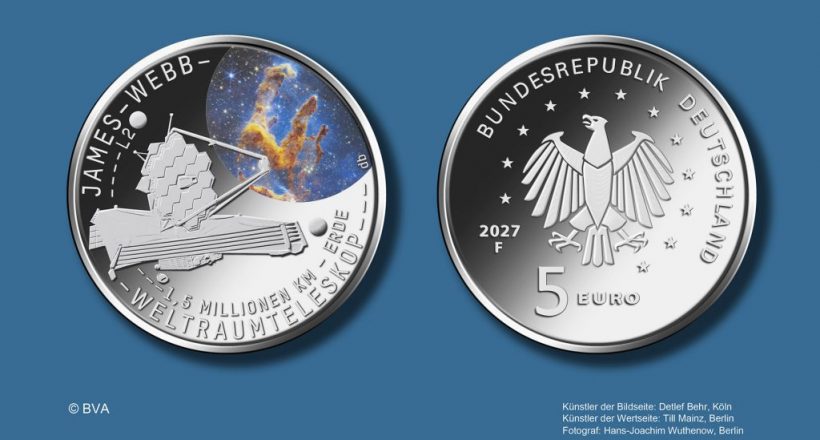 5-Euro-Sammlermünze 2027 „James-Webb-Weltraumteleskop“